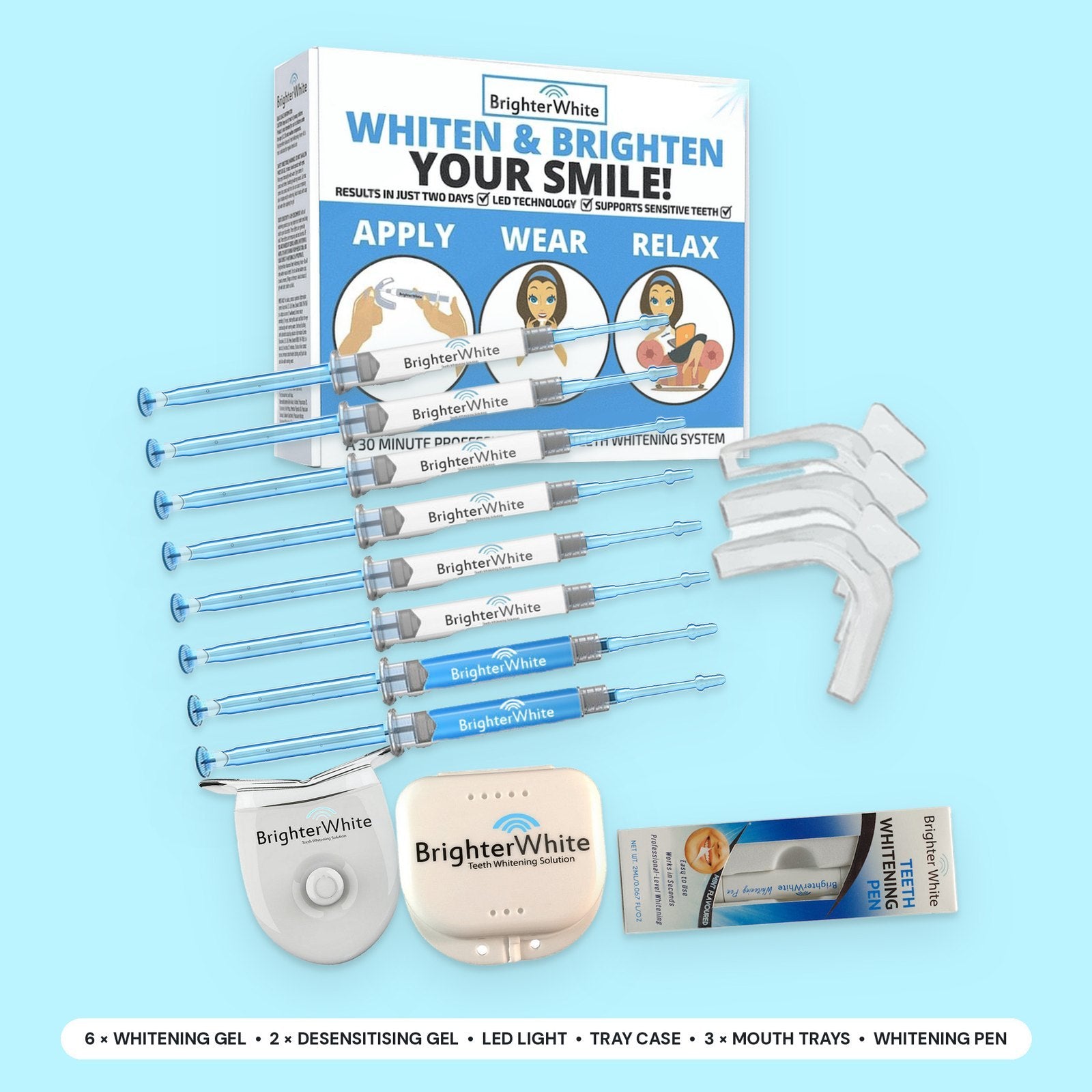 Teeth Whitening Kit Value Pack โ 6 Month Supply + Free Pen