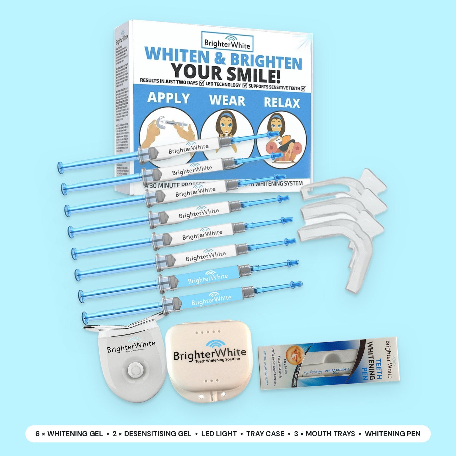 Teeth Whitening Kit Value Pack - 6 Month Supply + Free Whitening Pen